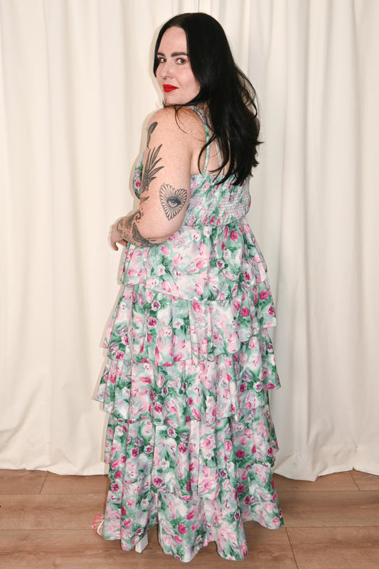 CURVE Garden Floral Tiered Dress