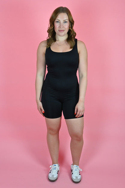 RD style Black compression casual romper