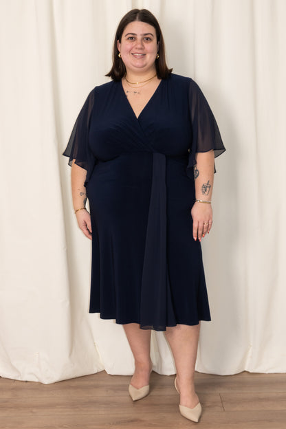 Mother of the bride and groom dress Winnipeg, winnipeg dresses. wedding guest dress. Funeral dress winnipeg, Navy blue joseph ribkoff dress, 