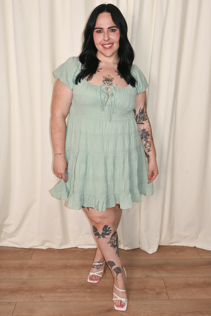 Crinkle SS Mini Dress (S-3X)