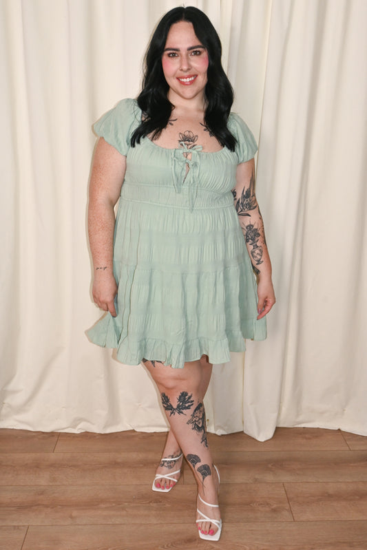 Crinkle SS Mini Dress (S-3X)