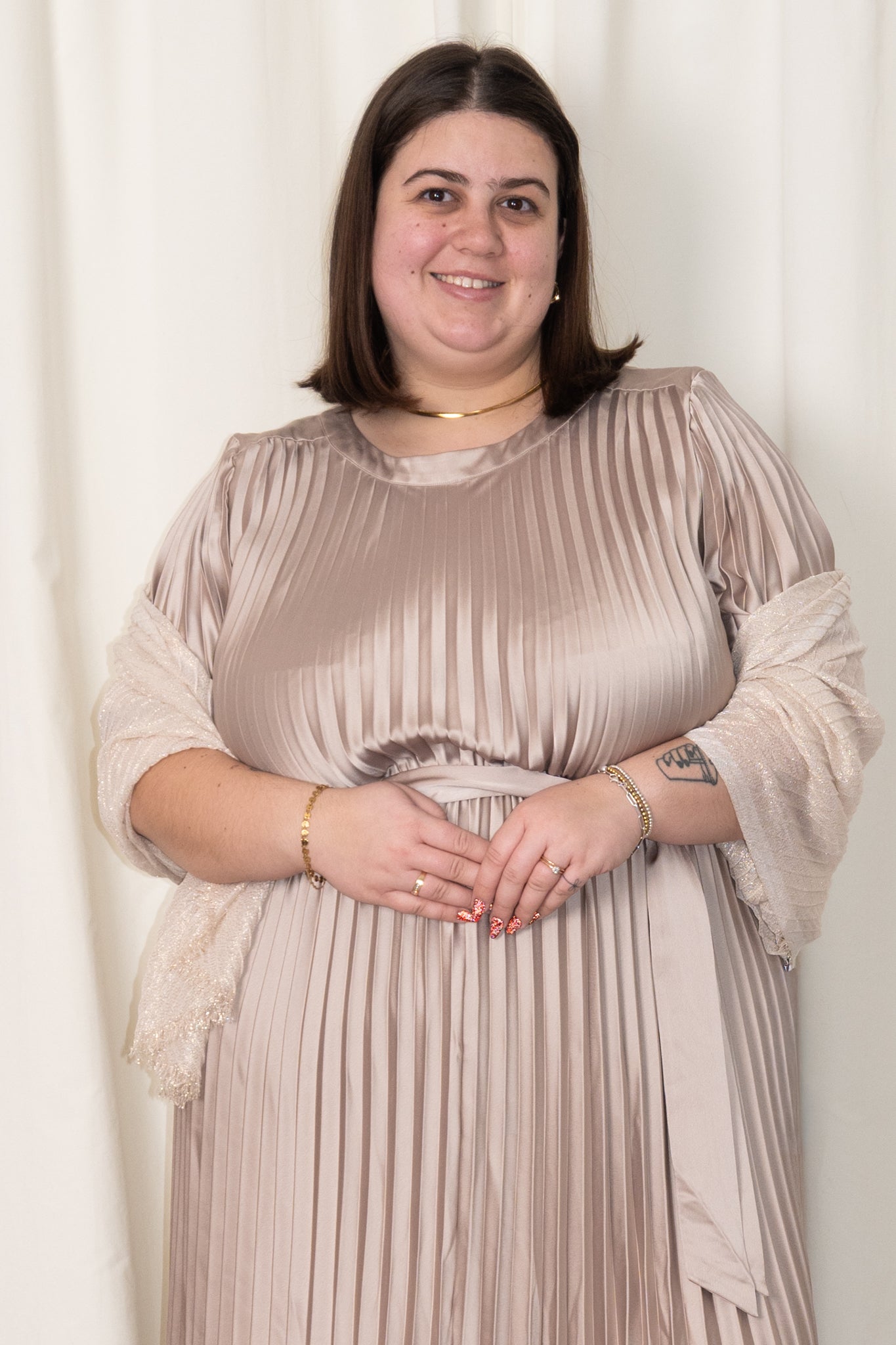 Gold Mother of the bride and groom dress, champagne plus size dress, Pleated gold dress, Winnipeg mother of the bride dress, Winnipeg mother of the groom dress