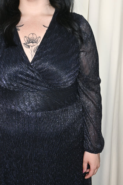 Lurex Long Sleeve Gown (6-22)