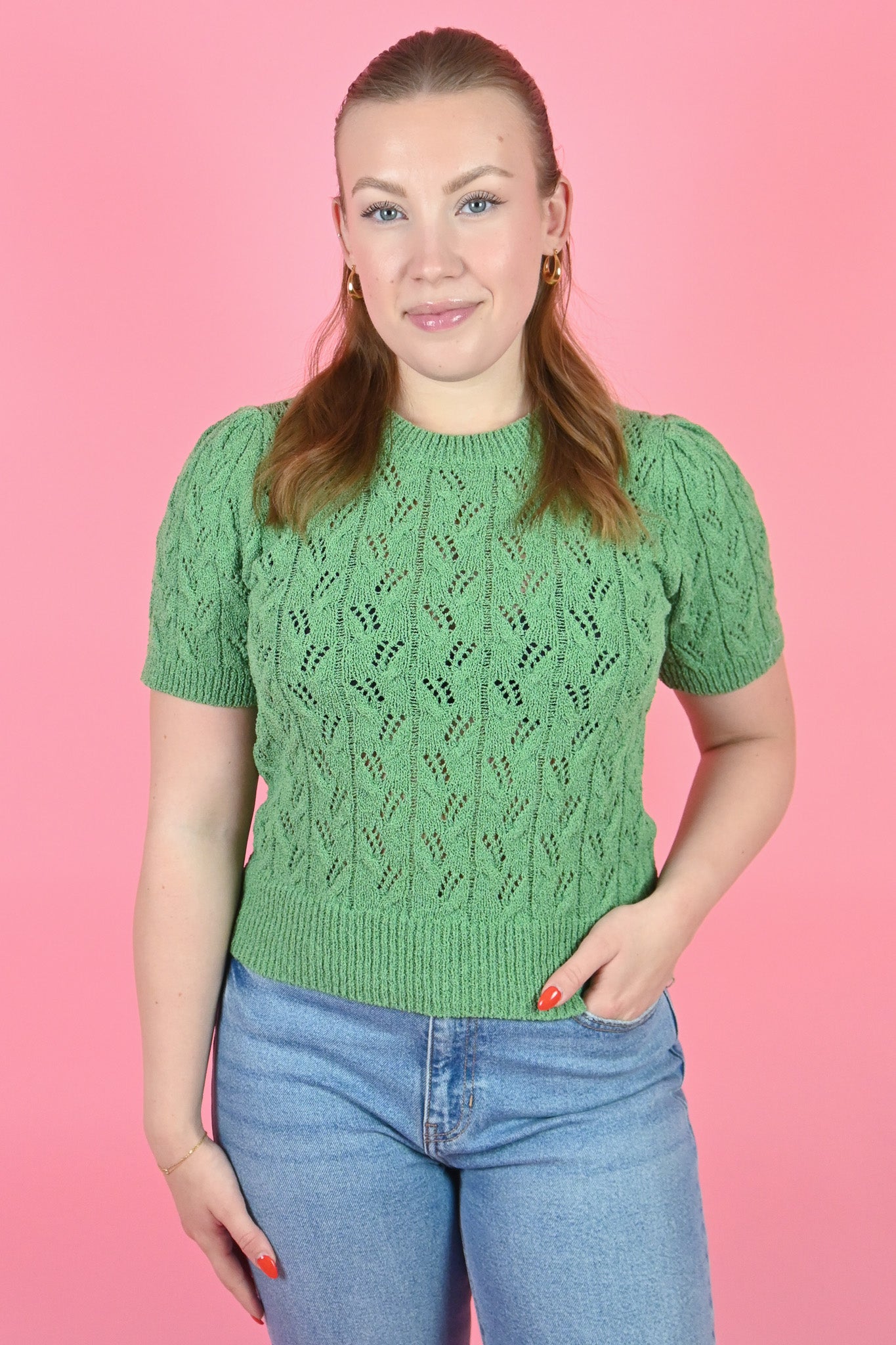 Pointelle Knit Top