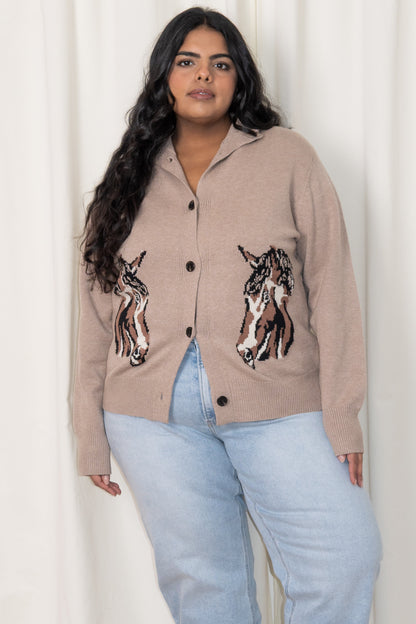 Horse Cardigan (S-3X)