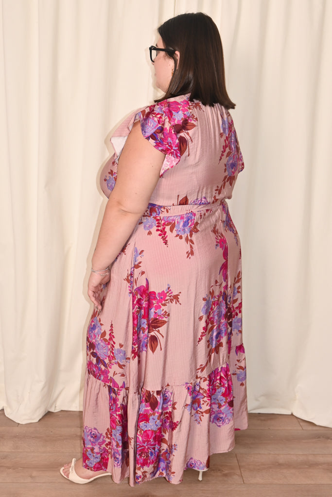 Fuchsia Floral Dress (S-3X)