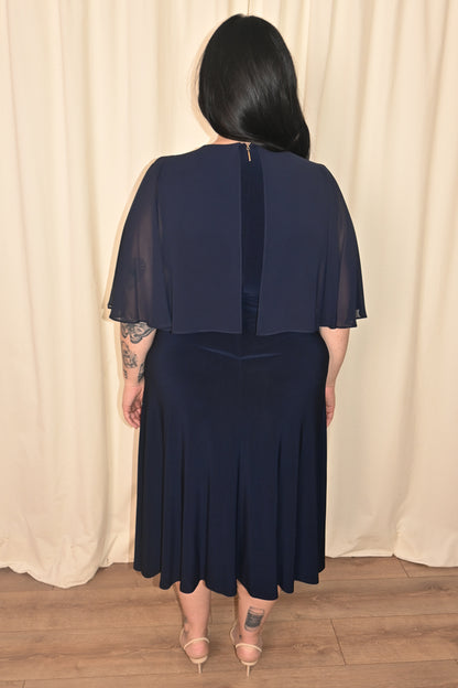 CURVE Silky Knit with Chiffon Sleeves