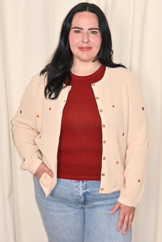 CURVE Floral Embroidered Cardigan