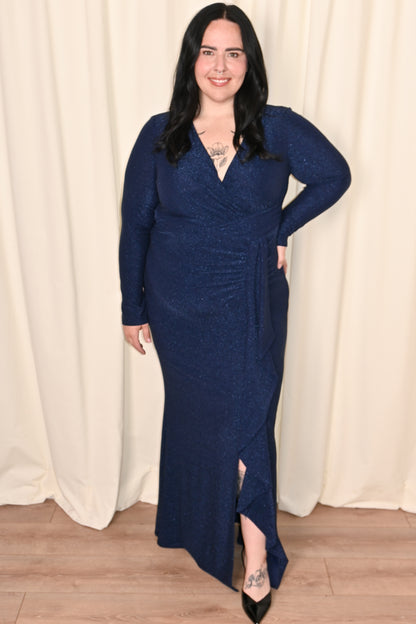 Shimmer Ruched Waist Gown (4-22)