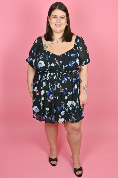 Plus Size Floral Mini Dress