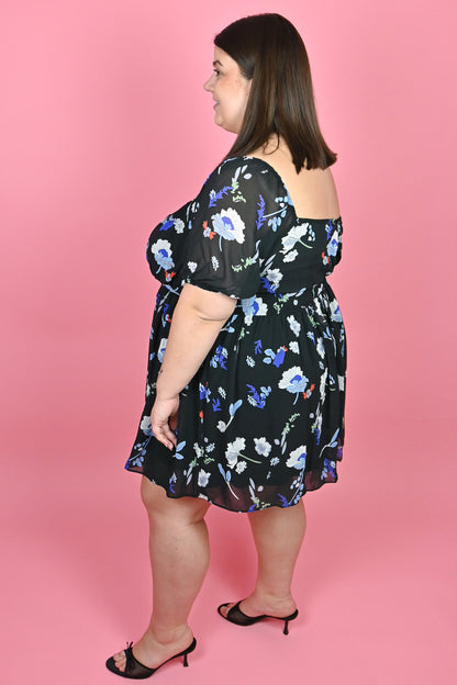 Plus Size Floral Mini Dress