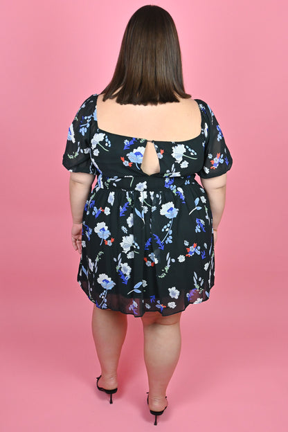 Plus Size Floral Mini Dress