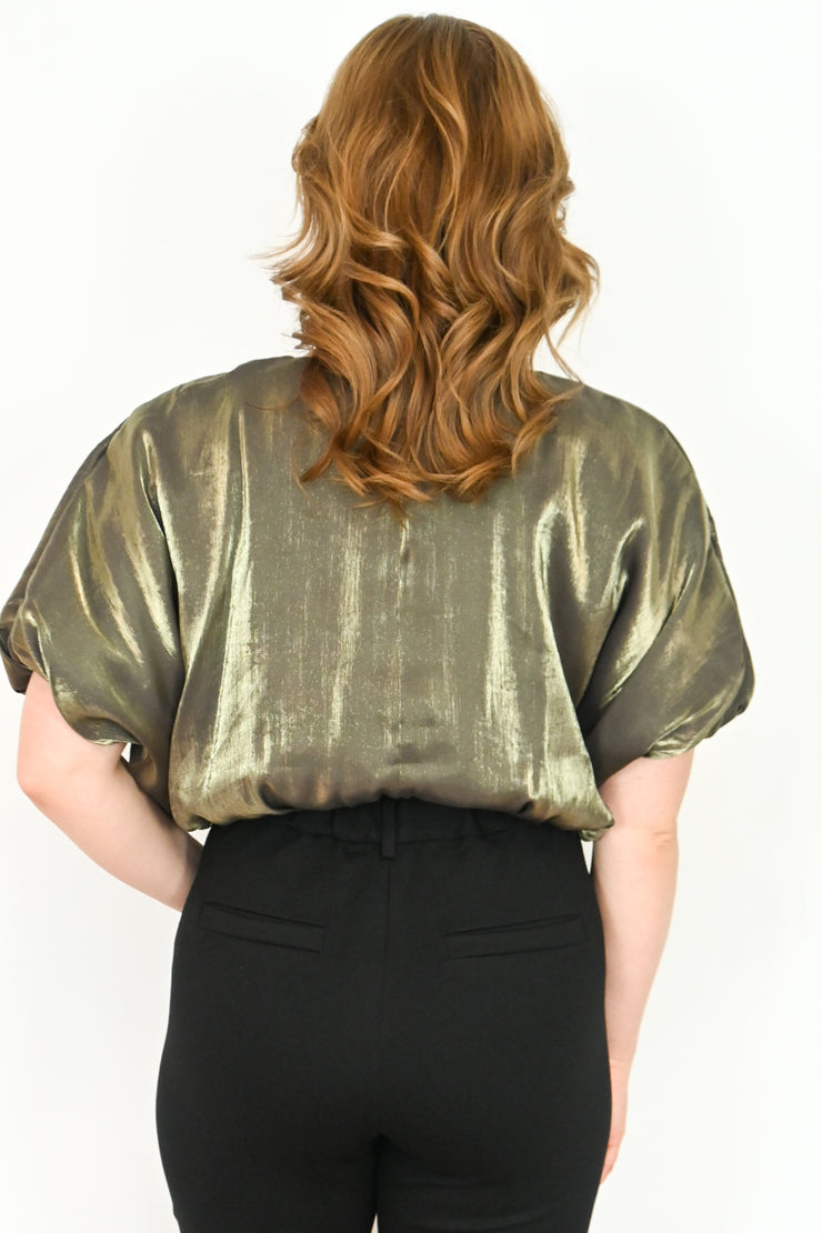 Iridescent Cropped Blouse