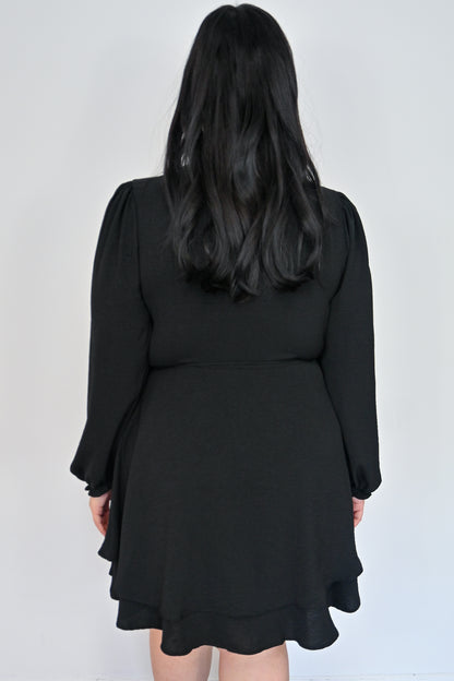 Long Sleeve Wrap Dress (S-3X)