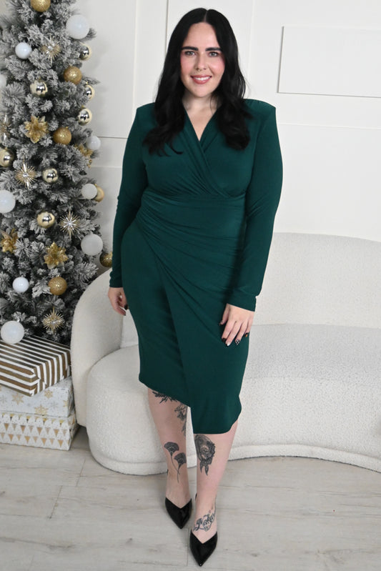 CURVE Silky Knit Wrap Dress