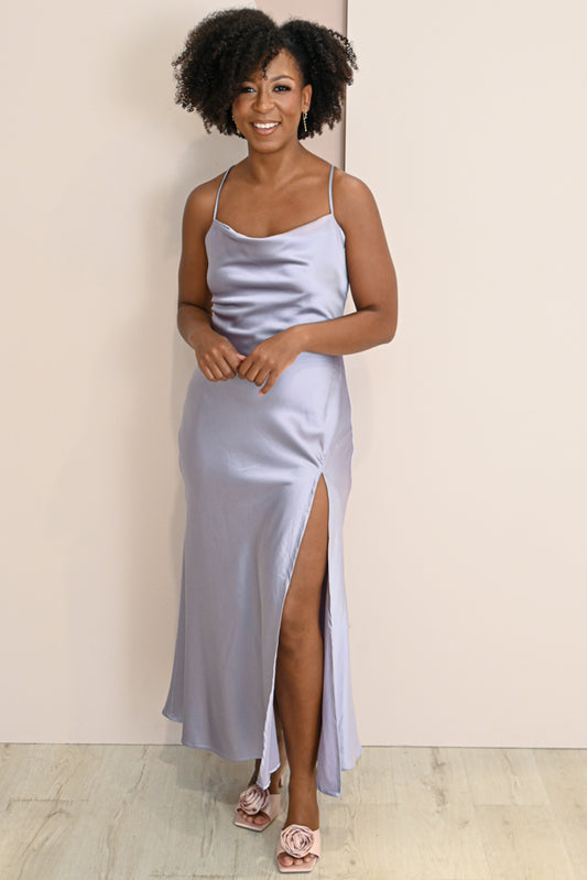 Low Back Lavender Slip Dress
