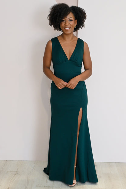 Fitted Cutout Back Evening Gown (S-XXXL: 2 Colours)