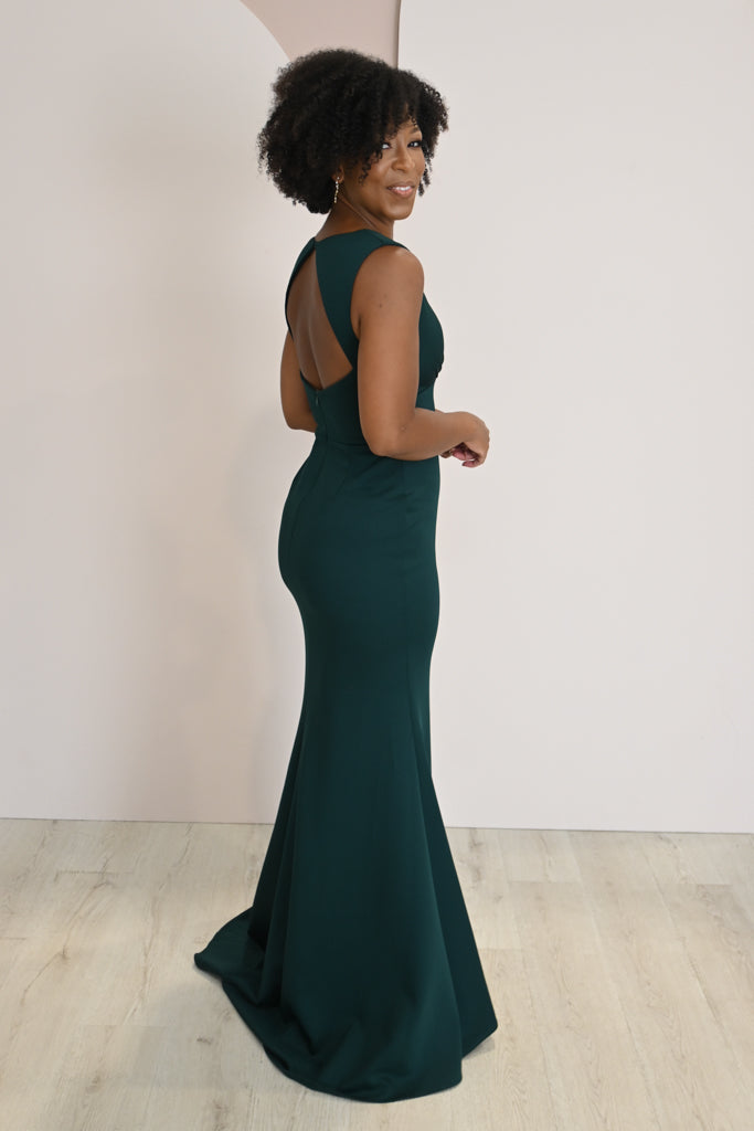 Fitted Cutout Back Evening Gown (S-XXXL: 2 Colours)