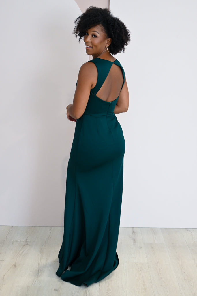 Fitted Cutout Back Evening Gown (S-XXXL: 2 Colours)