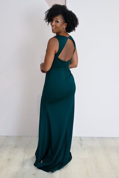 Fitted Cutout Back Evening Gown (S-XXXL: 2 Colours)