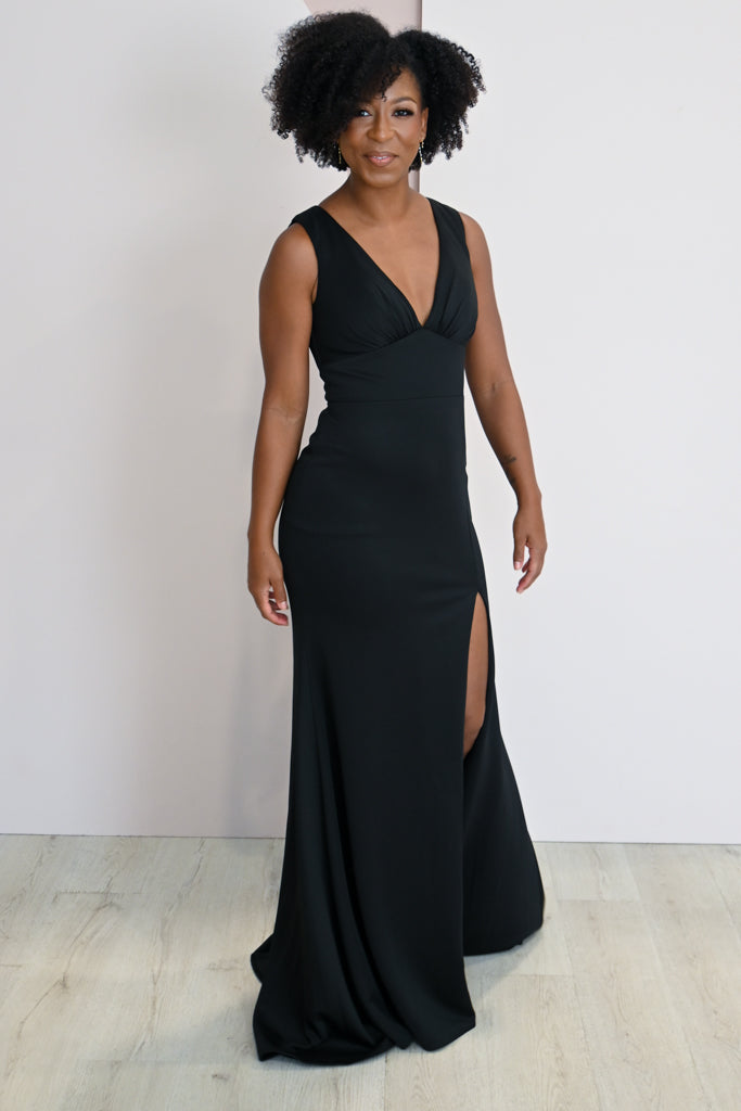 Fitted Cutout Back Evening Gown (S-XXXL: 2 Colours)