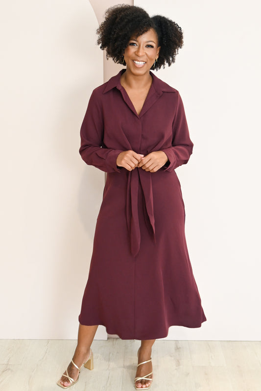 Cressida Tie Front Midi Dress