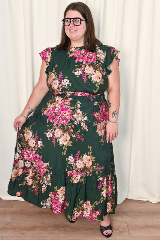CURVE Fuchsia Floral Dress
