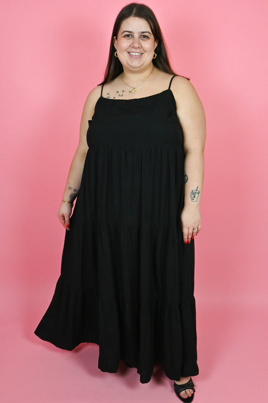Plus size black maxi dress