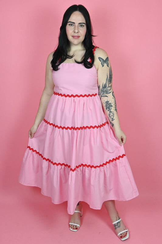 Plus size Pink Midi Dress