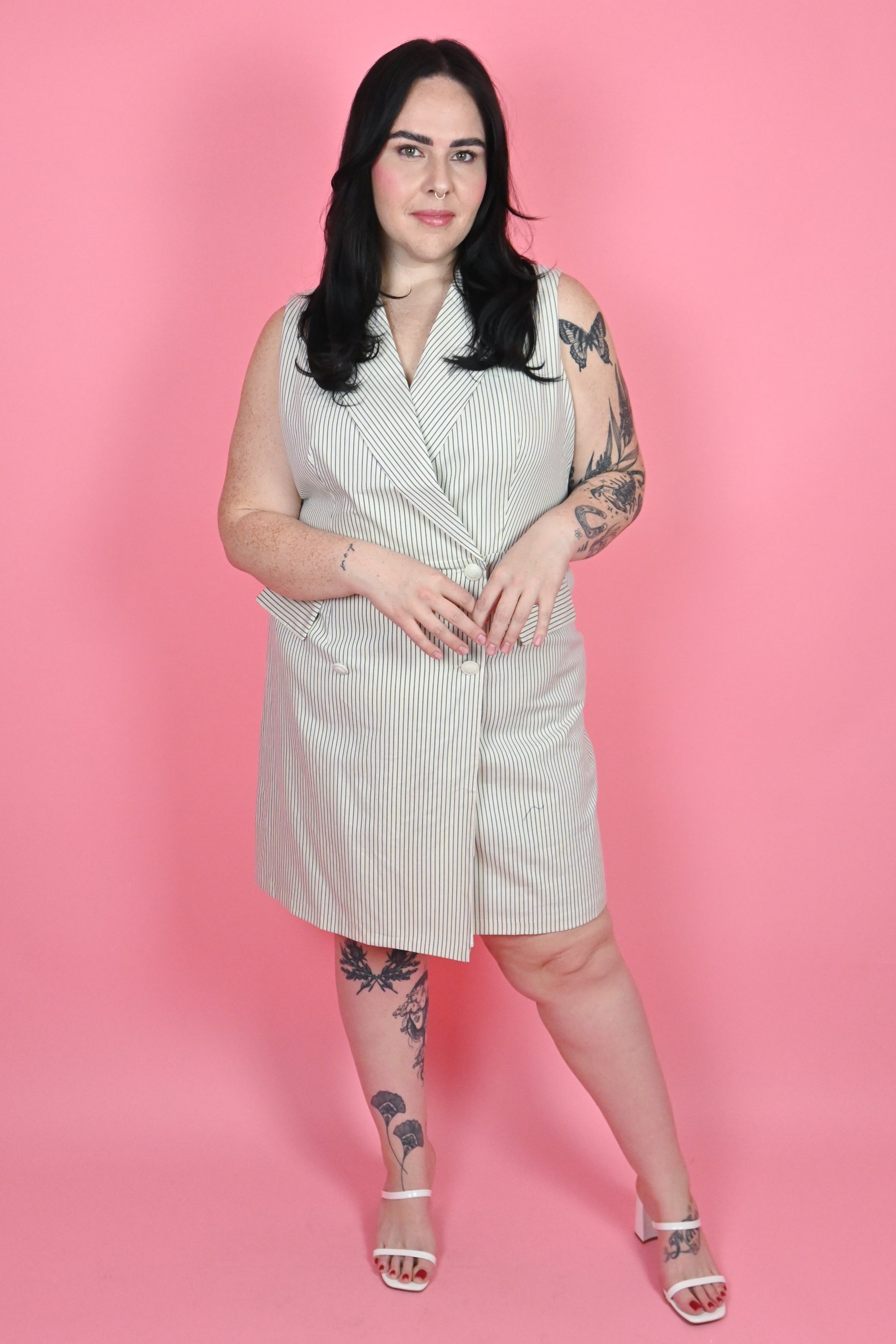 Plus size Blazer dress Skies are blue 