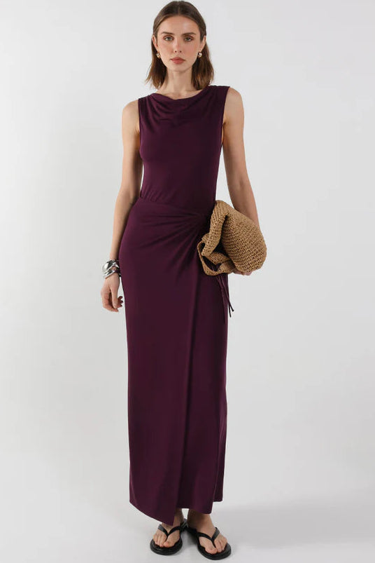 Evalina Luxe Knit Wrap Skirt Dress
