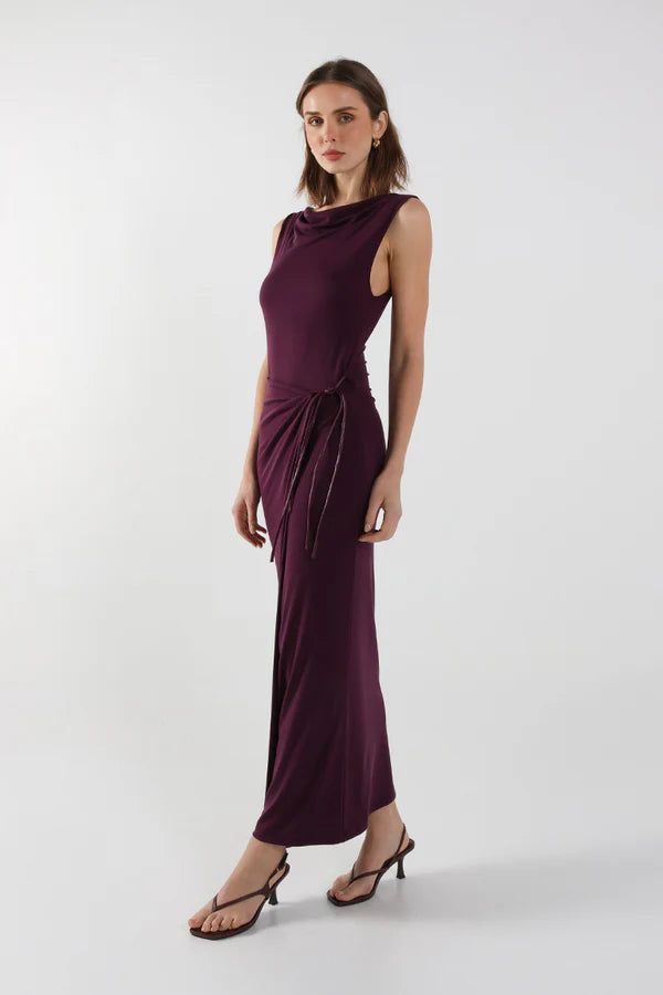 Evalina Luxe Knit Wrap Skirt Dress