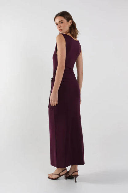 Evalina Luxe Knit Wrap Skirt Dress