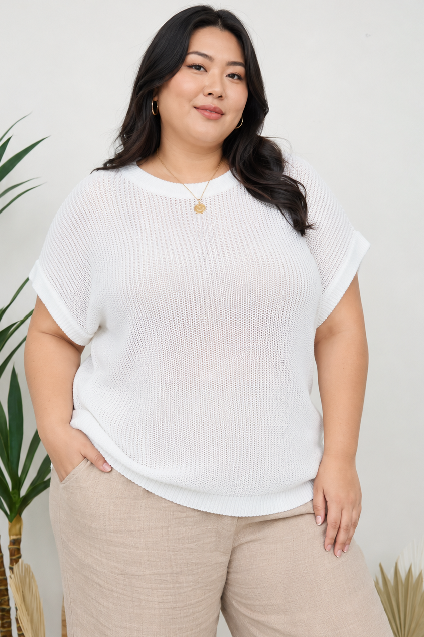 CURVE Open Knit SS Top