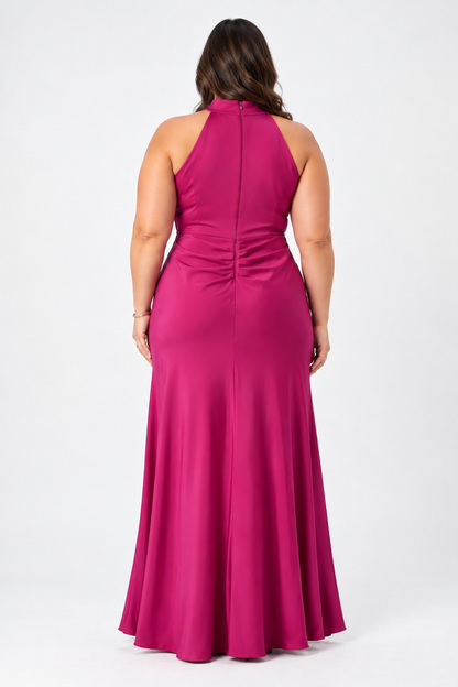 CURVE Satin Halter Gown