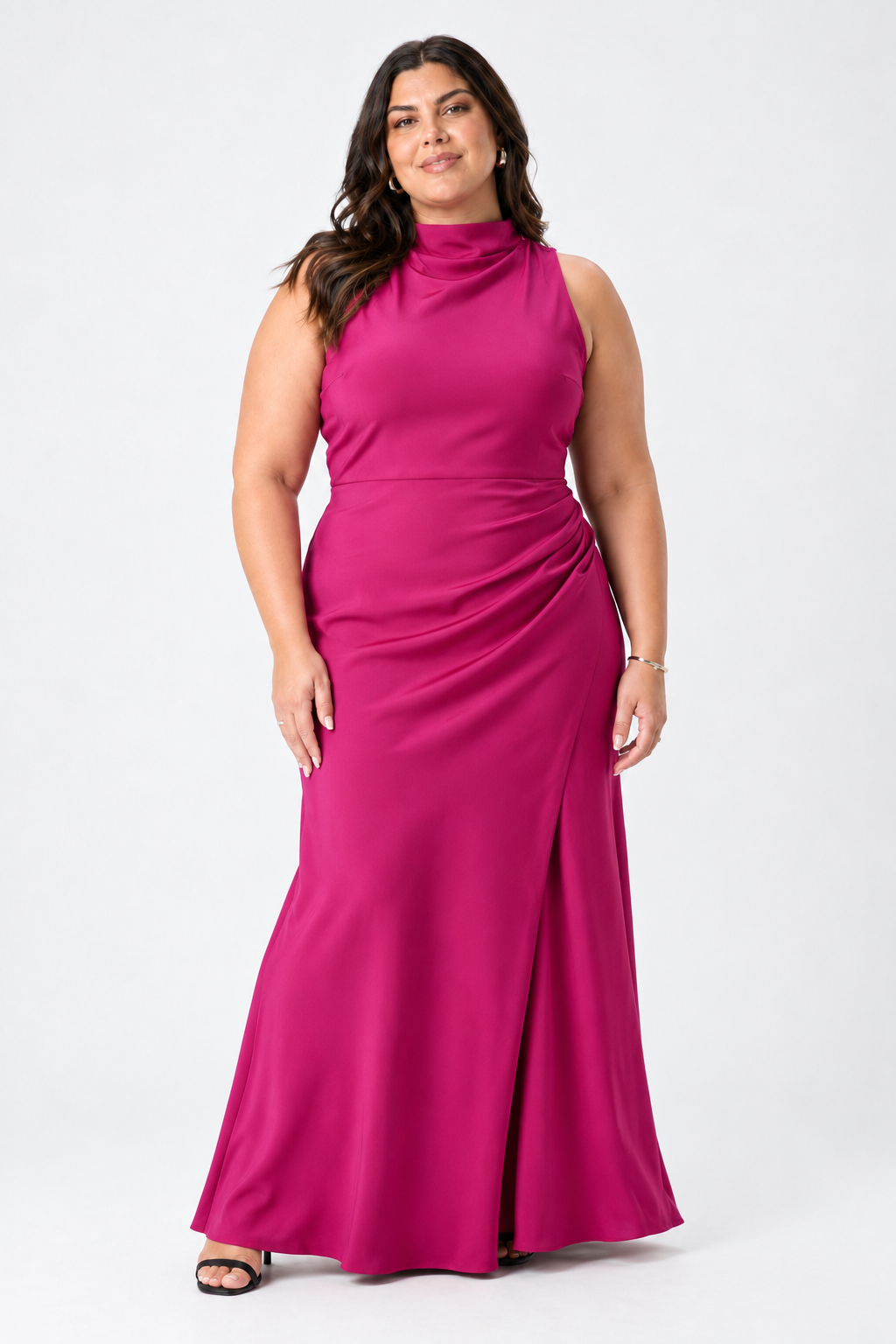 CURVE Satin Halter Gown