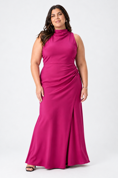 CURVE Satin Halter Gown
