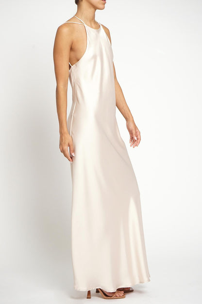 Strappy Satin Maxi Dress