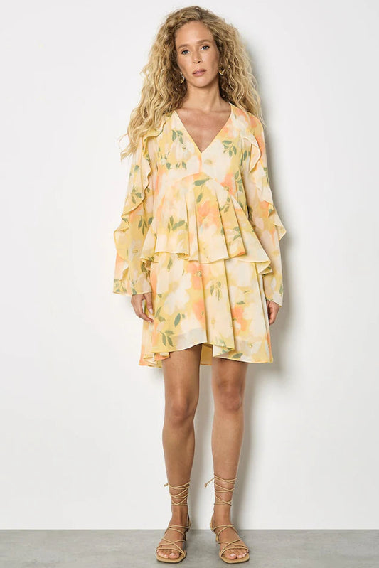 Chiffon Ruffle Mini Dress (S-XXL)
