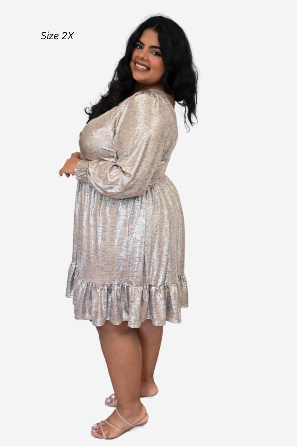 CURVE Champagne Mini Dress