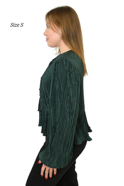 Long sleeve Tie-front Top (S-3X)