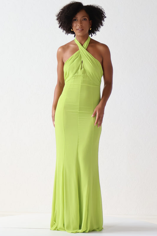 Chiffon Halter Maxi Dress