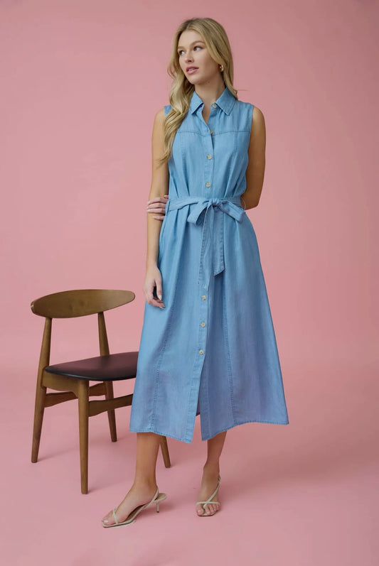 Chambray Midi Dress