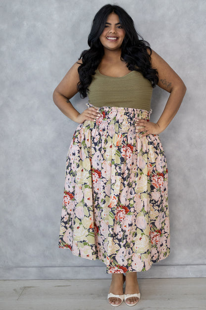 CURVE Floral Midi Skirt