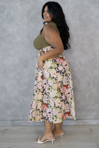 CURVE Floral Midi Skirt
