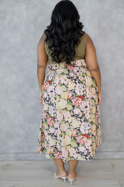 CURVE Floral Midi Skirt