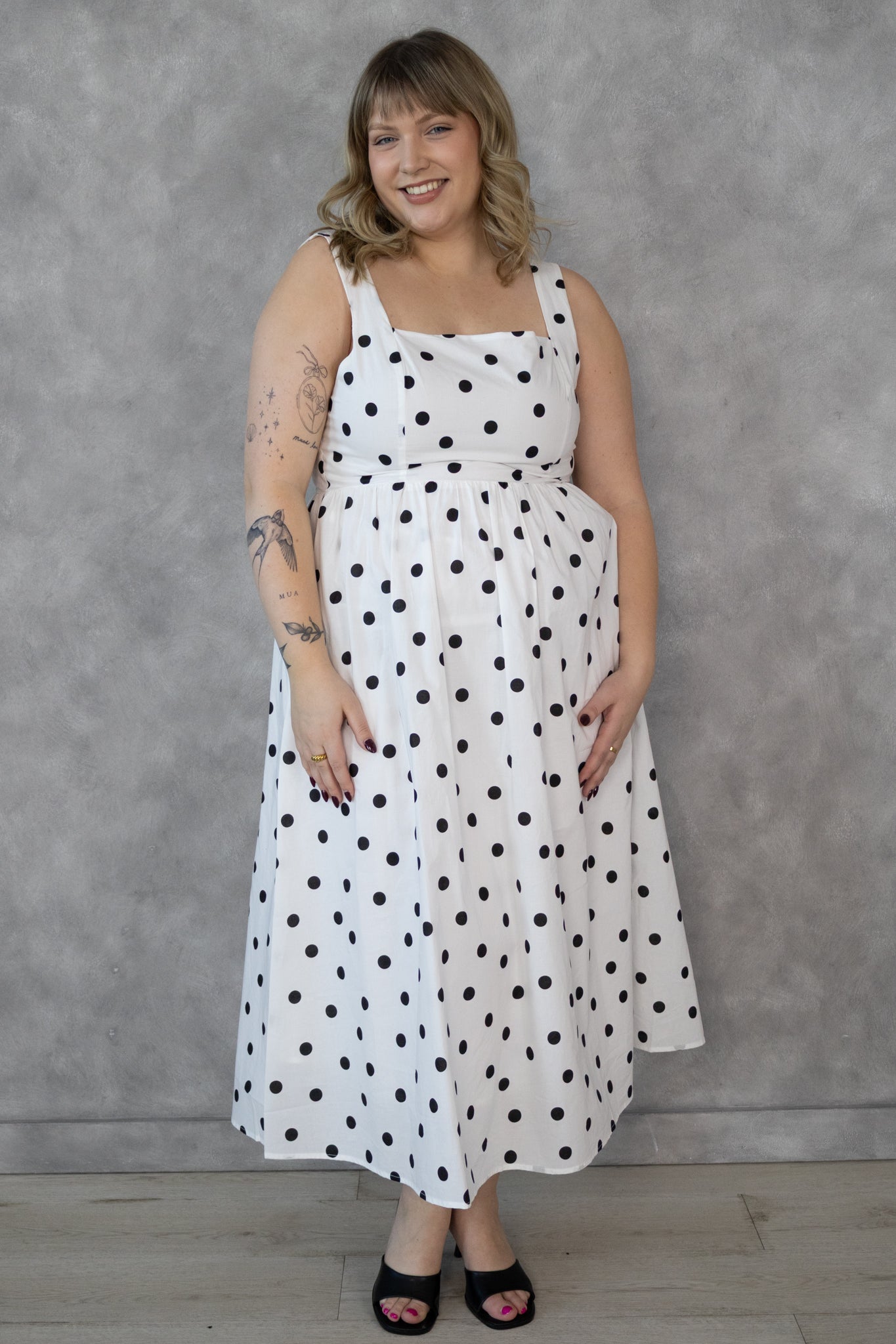 Polka Dot Midi Dress (XS-XXL)