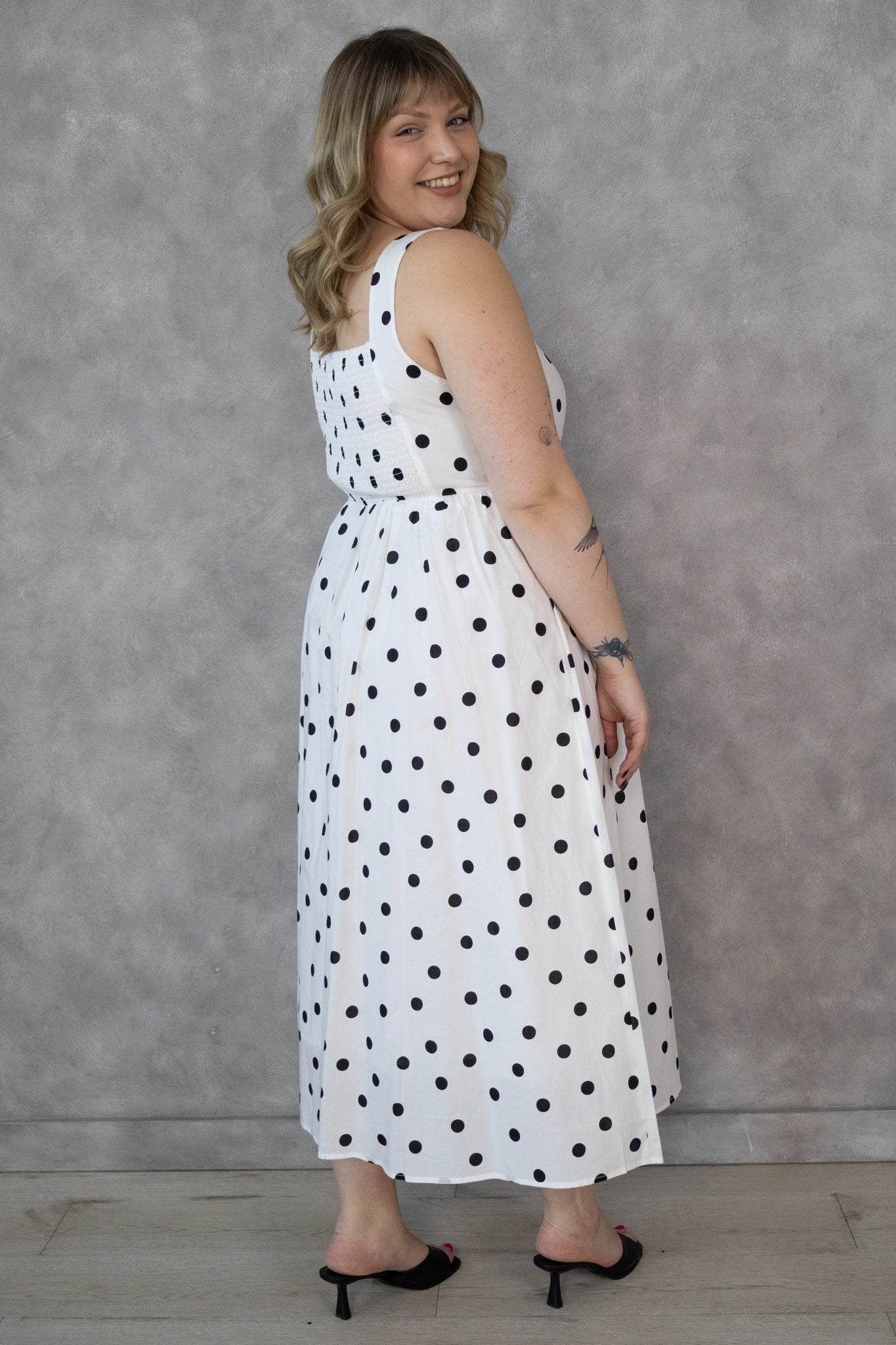 Polka Dot Midi Dress (XS-XXL)