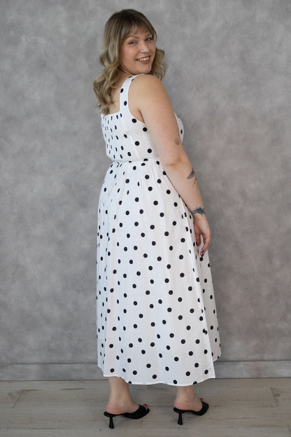 Polka Dot Midi Dress (XS-XXL)