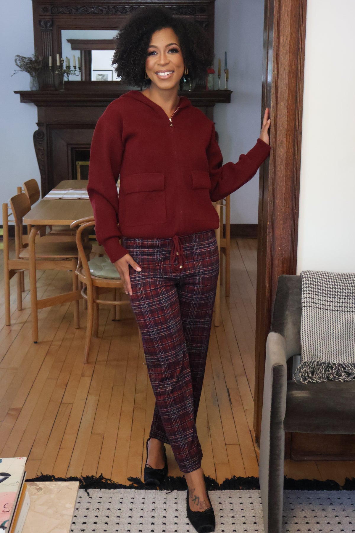 Plaid Wide Leg Pant (4-18)
